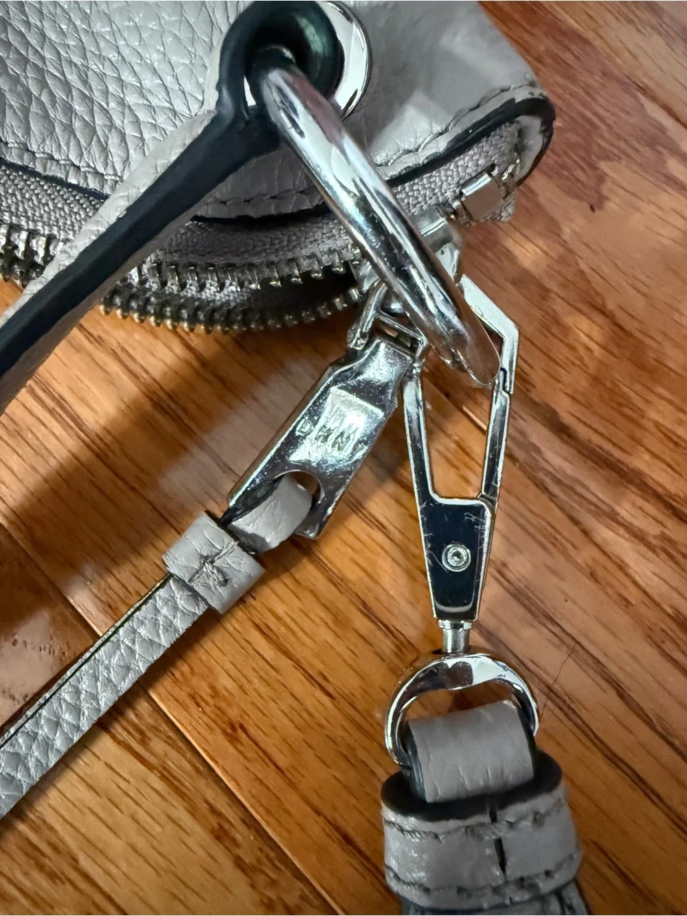 DKNY Taupe Leather Hobo Bag